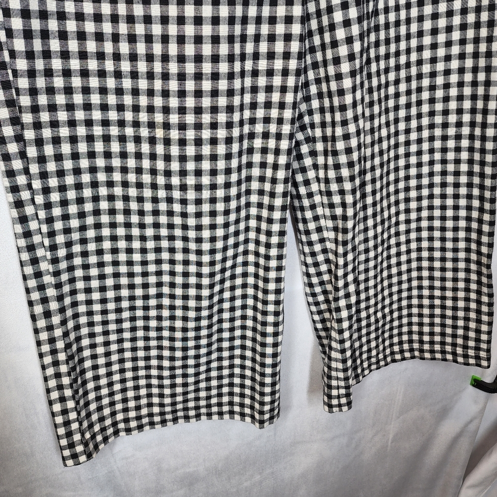 Zara checkered wide leg cropped pants - Picture 7 of 11